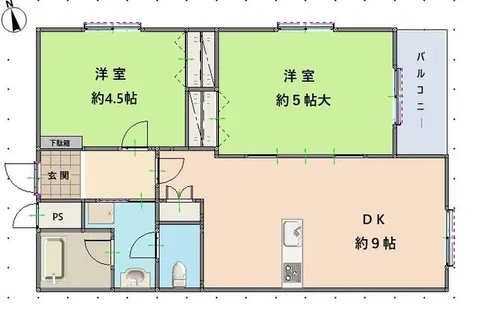 夙川第一コーポラス【5階】の間取り