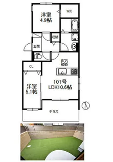 フルール花畑【101号室】の間取り