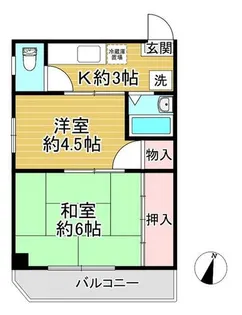 中山マンション【202号室】の間取り