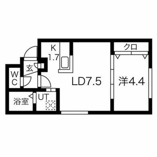 HONU大谷学園前【3階】の間取り