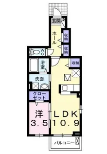クレール宝塚【101号室】の間取り