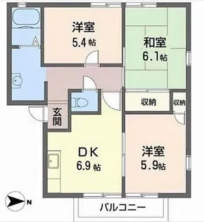 サンプライム阪南【B202号室】の間取り
