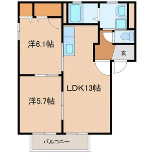 ノースサイドヴィラ【202号室】の間取り
