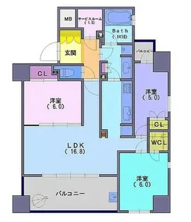 セントラルレジデンス阿波座シティタワー【1306号室】の間取り