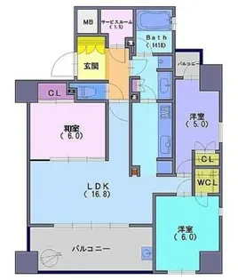 セントラルレジデンス阿波座シティタワー【1306号室】の間取り