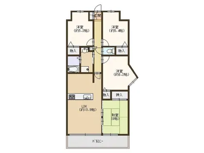 ヴィルヌーブ大津におの浜【3階】の間取り