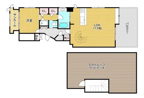 ワコーレ三宮ランドマークシティ【11階】の間取り