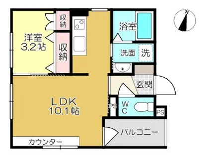 シャトン宇治【1階】の間取り