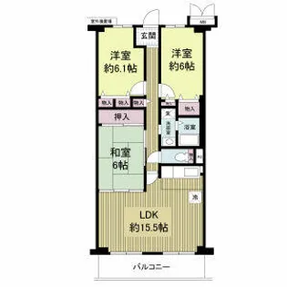 フォリア岡本【0102号室】の間取り