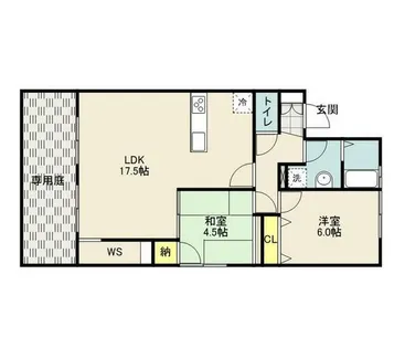 セジュールエスポワール【101号室】の間取り