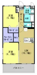 ユーミークレール楽市【2階】の間取り