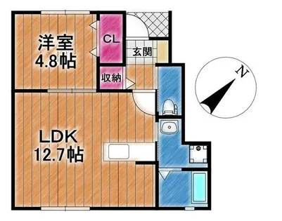メゾンドフルール【C-201号室】の間取り