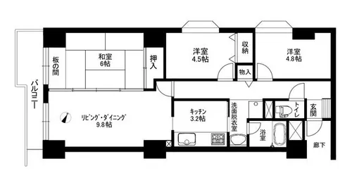 富樫マンション【4階】の間取り