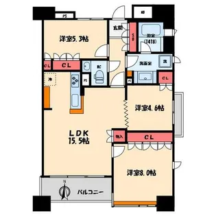 メゾンドール南船場【13階】の間取り