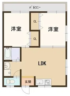 リバーハイツ河田【B-201号室】の間取り