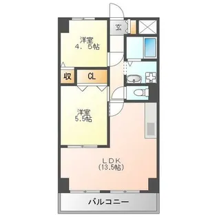 クレアメゾン千里【4階】の間取り
