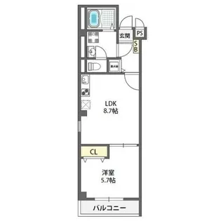 ラ・フォルム与力レジデンス【3階】の間取り
