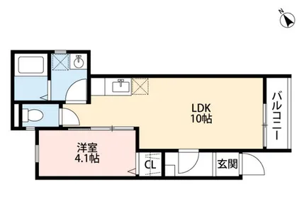 アフィット筑紫野【1階】の間取り