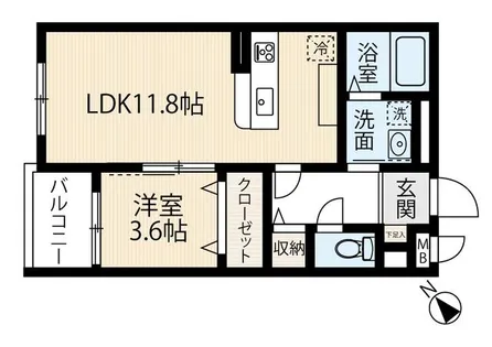 La Pause 愛宕【1階】の間取り