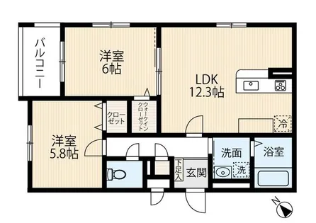 La Pause 愛宕【1階】の間取り