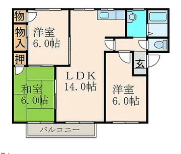 ベルメゾンさつきB【2階】の間取り