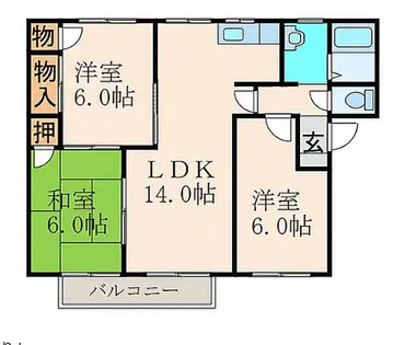 ベルメゾンさつきB【2階】の間取り