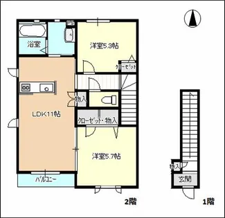 サニースポット【A-102号室】の間取り
