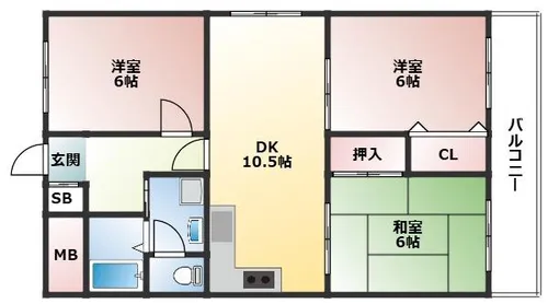 クレール・ド・園田【1階】の間取り