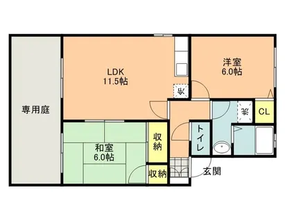 ハイカムール舞の里【105号室】の間取り