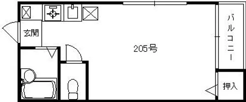 くまのみコーポ【205号室】の間取り