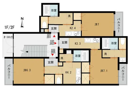 シャーメゾン ルネ【201号室】の間取り