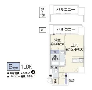 Mare Shitadera-machi【10階】の間取り