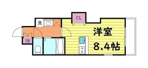カシェット緑橋【7階】の間取り