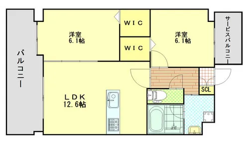 ルッシェ箱崎駅前【4階】の間取り
