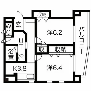 THE RESIDENCE IMAIKE NORTH【602号室】の間取り