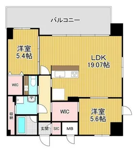 アクシオン薬院プレミアム【10階】の間取り