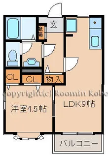 フレグランスウエスト【103号室】の間取り