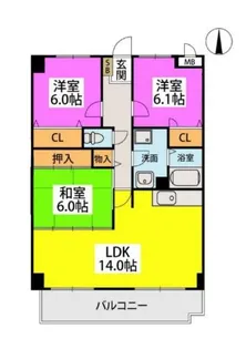 ルミエール姪浜【802号室】の間取り