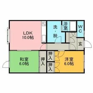 寿ハイツC【1階】の間取り