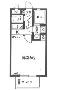 アメーヌ北山【101号室】の間取り