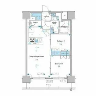 ブランシエスタ西宮【0608号室】の間取り