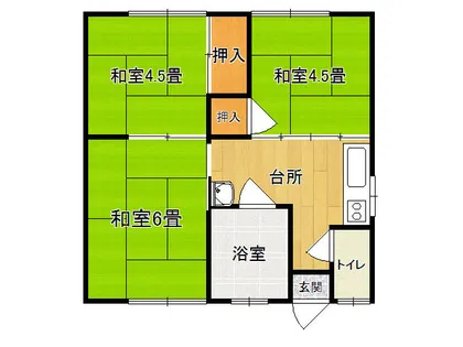 シマヤ第2コーポ【206号室】の間取り