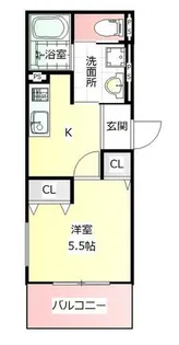 オーパス北在家【1階】の間取り