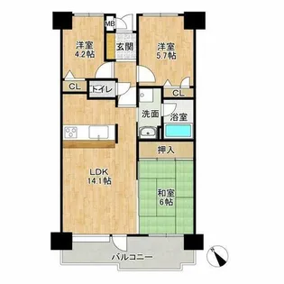 プラザ大野城【805号室】の間取り