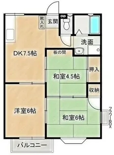 ルシェール三輪A棟【2階】の間取り