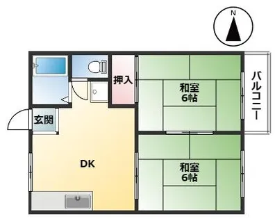 ファミール杉【102号室】の間取り