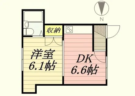 サンハイツB棟【0006号室】の間取り