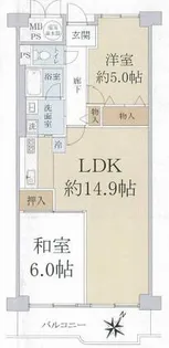 高石スカイハイツ ペット2匹OK 空き家バンク補助対象物件【510号室】の間取り