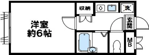 ベルメゾン篠原【102号室】の間取り