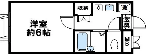 ベルメゾン篠原【102号室】の間取り